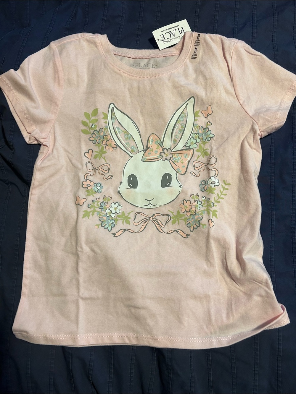 The Children’s Place Pink Bunny Floral Short Sleeve Tee